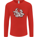 Vikings Valknut Symbol With Ravens Mens Long Sleeve T-Shirt Red