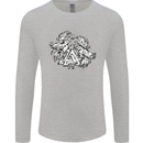 Vikings Valknut Symbol With Ravens Mens Long Sleeve T-Shirt Sports Grey