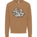 Vikings Valknut Symbol With Ravens Mens Sweatshirt Jumper Caramel Latte