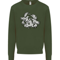 Vikings Valknut Symbol With Ravens Mens Sweatshirt Jumper Forest Green