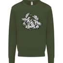 Vikings Valknut Symbol With Ravens Mens Sweatshirt Jumper Forest Green