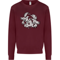 Vikings Valknut Symbol With Ravens Mens Sweatshirt Jumper Maroon