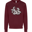 Vikings Valknut Symbol With Ravens Mens Sweatshirt Jumper Maroon