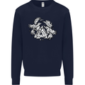 Vikings Valknut Symbol With Ravens Mens Sweatshirt Jumper Navy Blue