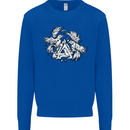 Vikings Valknut Symbol With Ravens Mens Sweatshirt Jumper Royal Blue