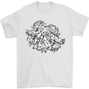 Vikings Valknut Symbol With Ravens Mens T-Shirt 100% Cotton White