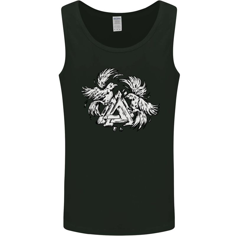 Vikings Valknut Symbol With Ravens Mens Vest Tank Top Black