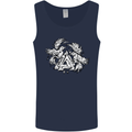 Vikings Valknut Symbol With Ravens Mens Vest Tank Top Navy Blue