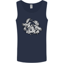 Vikings Valknut Symbol With Ravens Mens Vest Tank Top Navy Blue