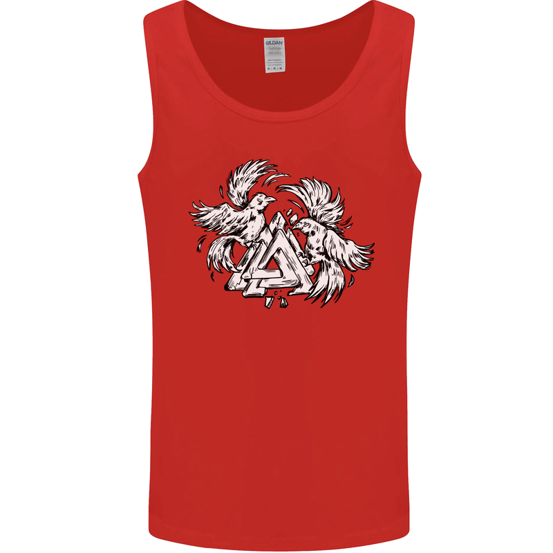 Vikings Valknut Symbol With Ravens Mens Vest Tank Top Red