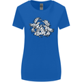 Vikings Valknut Symbol With Ravens Womens Wider Cut T-Shirt Royal Blue