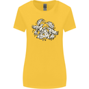 Vikings Valknut Symbol With Ravens Womens Wider Cut T-Shirt Yellow