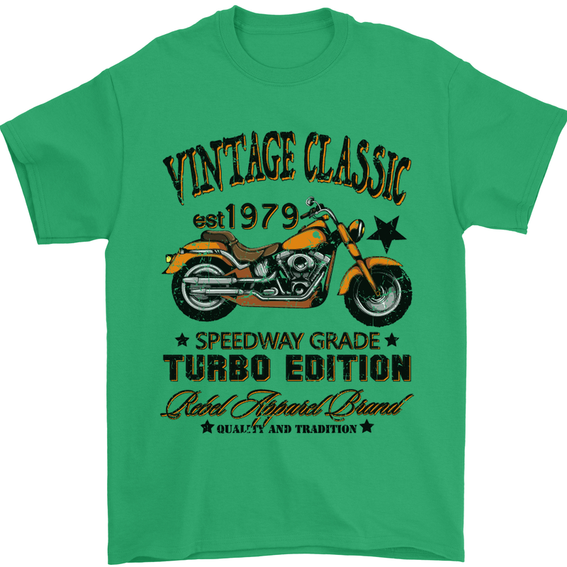 Vintage Classic Motorcycle Motorbike Biker Mens T-Shirt Cotton Gildan Irish Green