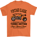 Vintage Classic Motorcycle Motorbike Biker Mens T-Shirt Cotton Gildan Orange