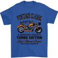Vintage Classic Motorcycle Motorbike Biker Mens T-Shirt Cotton Gildan Royal Blue