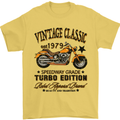Vintage Classic Motorcycle Motorbike Biker Mens T-Shirt Cotton Gildan Yellow