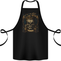 Vintage Gothic Skull King Cotton Apron 100% Organic Black