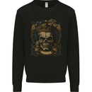Vintage Gothic Skull King Mens Sweatshirt Jumper Black