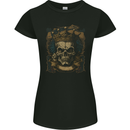 Vintage Gothic Skull King Womens Petite Cut T-Shirt Black