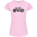 Vintage Motorcycle Custom Chopper Biker Womens Petite Cut T-Shirt Light Pink