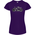 Vintage Motorcycle Custom Chopper Biker Womens Petite Cut T-Shirt Purple