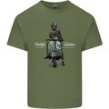 Vintage Scooters Nostalgia Speed Shop Mens Cotton T-Shirt Tee Top Military Green