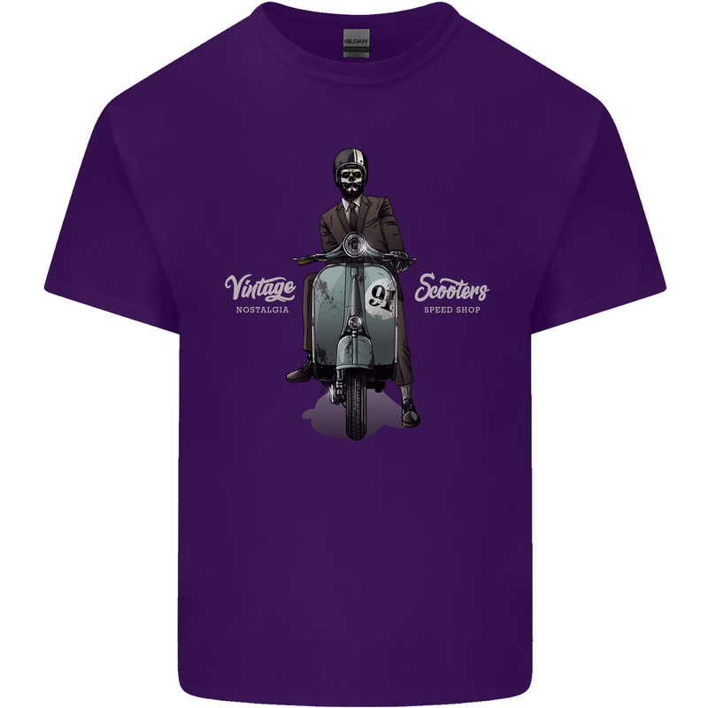 Vintage Scooters Nostalgia Speed Shop Mens Cotton T-Shirt Tee Top Purple
