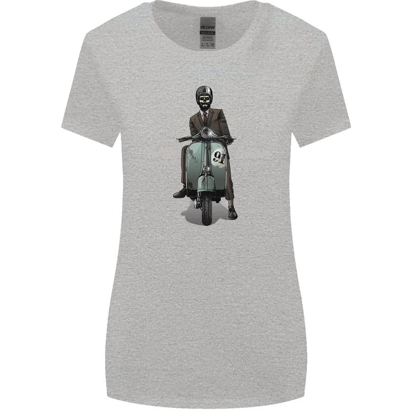 Vintage Scooters Nostalgia Speed Shop Womens Wider Cut T-Shirt Sports Grey