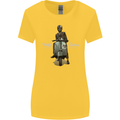 Vintage Scooters Nostalgia Speed Shop Womens Wider Cut T-Shirt Yellow