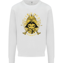 Vintage Warrior Samurai Bushido MMA Skull Kids Sweatshirt Jumper White