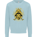 Vintage Warrior Samurai Bushido MMA Skull Mens Sweatshirt Jumper Light Blue