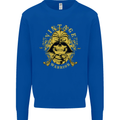 Vintage Warrior Samurai Bushido MMA Skull Mens Sweatshirt Jumper Royal Blue