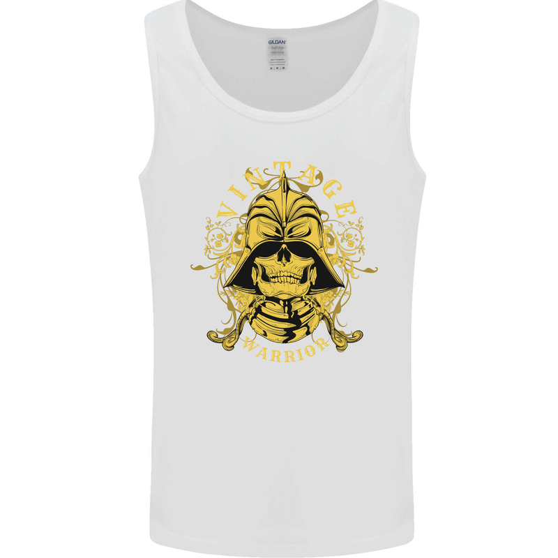 Vintage Warrior Samurai Bushido MMA Skull Mens Vest Tank Top White