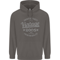 Vintage Year 18th Birthday 2005 Mens 80% Cotton Hoodie Charcoal