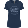 Vintage Year 18th Birthday 2005 Womens Wider Cut T-Shirt Navy Blue