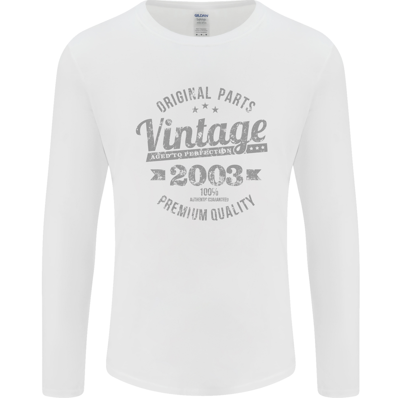 Vintage Year 20th Birthday 2003 Mens Long Sleeve T-Shirt White