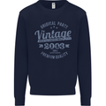 Vintage Year 20th Birthday 2003 Mens Sweatshirt Jumper Navy Blue