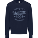 Vintage Year 20th Birthday 2003 Mens Sweatshirt Jumper Navy Blue