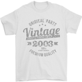 Vintage Year 20th Birthday 2003 Mens T-Shirt 100% Cotton White