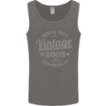 Vintage Year 20th Birthday 2003 Mens Vest Tank Top Charcoal