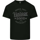 Vintage Year 21st Birthday 2002 Mens Cotton T-Shirt Tee Top Black