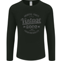 Vintage Year 21st Birthday 2002 Mens Long Sleeve T-Shirt Black