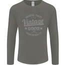 Vintage Year 21st Birthday 2002 Mens Long Sleeve T-Shirt Charcoal