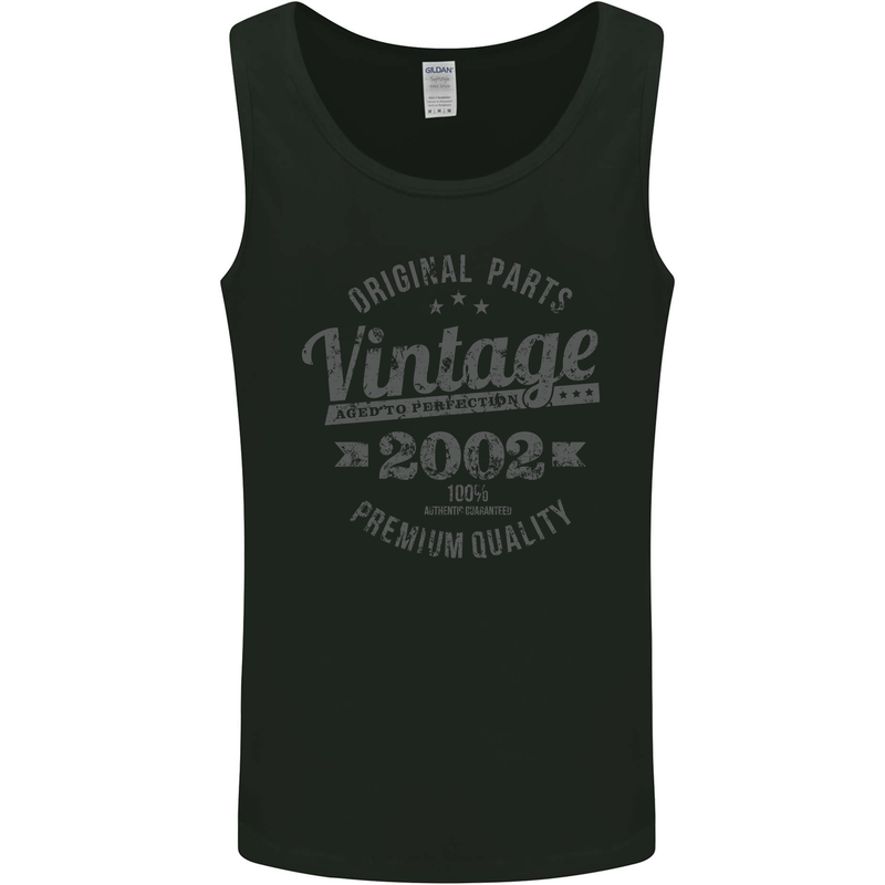 Vintage Year 21st Birthday 2002 Mens Vest Tank Top Black