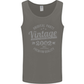 Vintage Year 21st Birthday 2002 Mens Vest Tank Top Charcoal