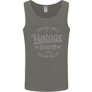 Vintage Year 21st Birthday 2002 Mens Vest Tank Top Charcoal
