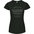 Vintage Year 21st Birthday 2002 Womens Petite Cut T-Shirt Black