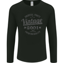 Vintage Year 22nd Birthday 2001 Mens Long Sleeve T-Shirt Black