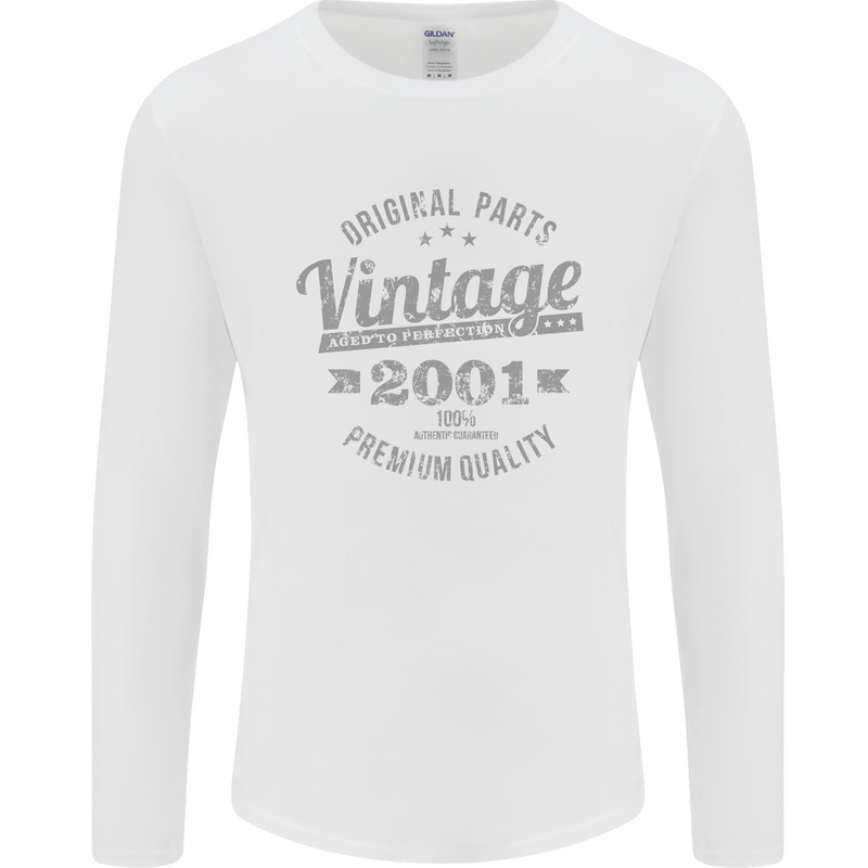 Vintage Year 22nd Birthday 2001 Mens Long Sleeve T-Shirt White