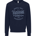 Vintage Year 22nd Birthday 2001 Mens Sweatshirt Jumper Navy Blue